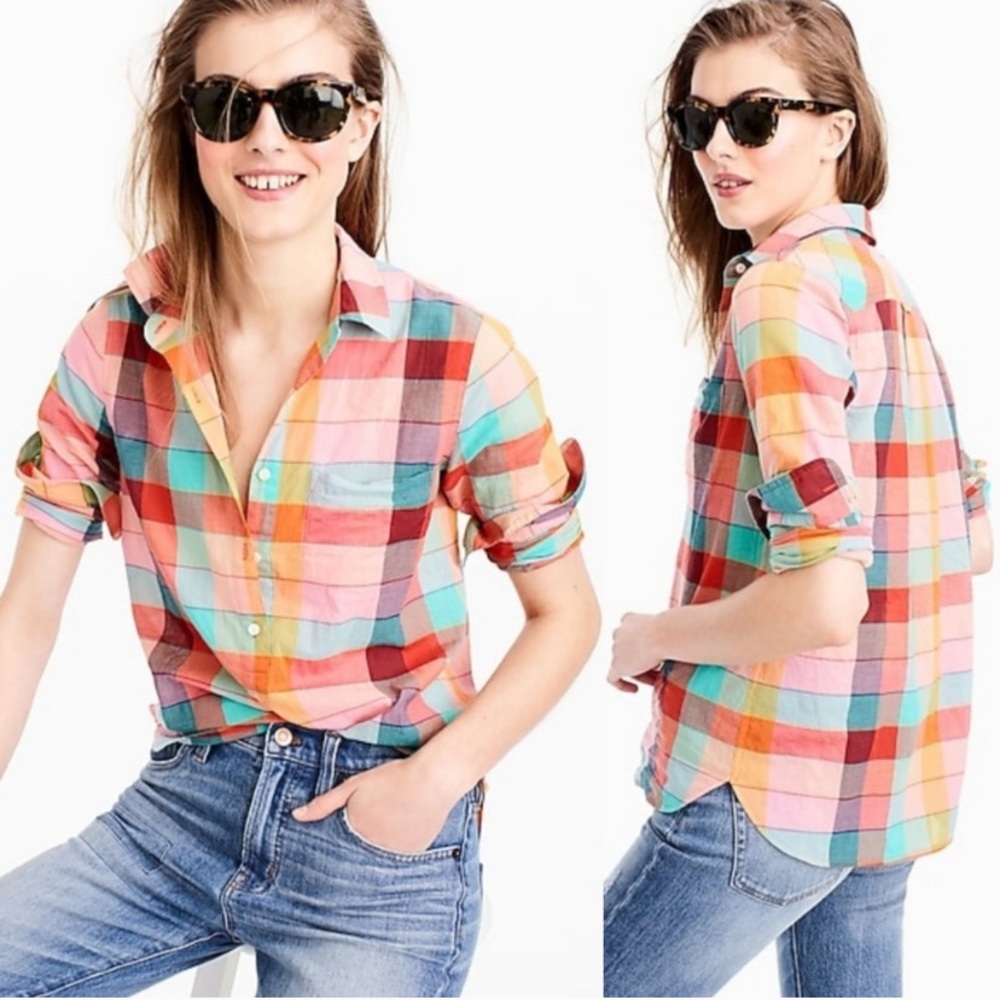J. Crew Multicolor Plaid Button Down Shirt